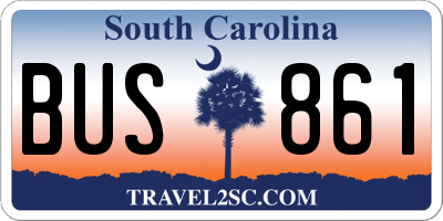 SC license plate BUS861
