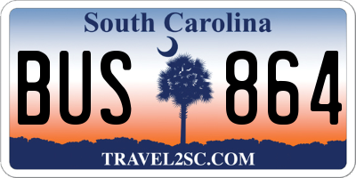 SC license plate BUS864