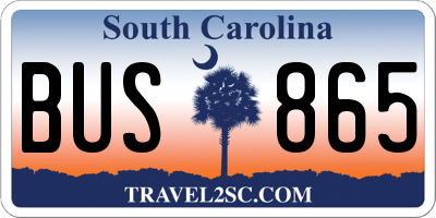 SC license plate BUS865
