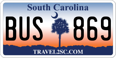 SC license plate BUS869