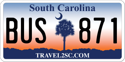 SC license plate BUS871