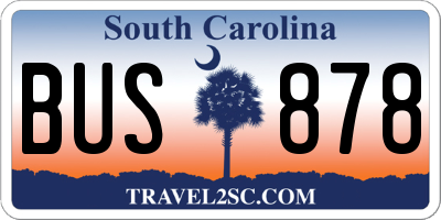 SC license plate BUS878