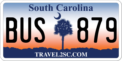 SC license plate BUS879