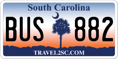 SC license plate BUS882