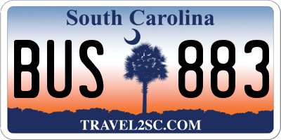 SC license plate BUS883