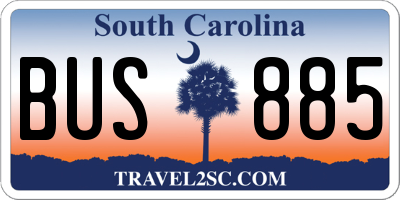 SC license plate BUS885