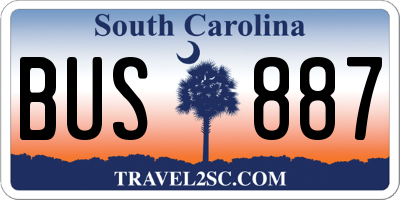 SC license plate BUS887