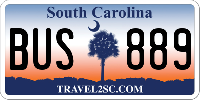 SC license plate BUS889