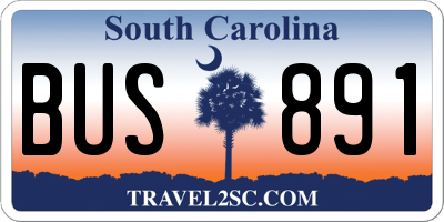 SC license plate BUS891