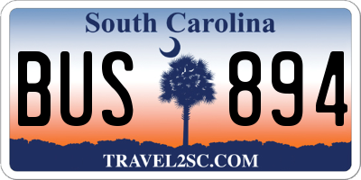 SC license plate BUS894