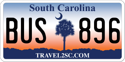 SC license plate BUS896