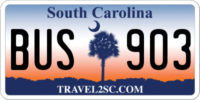 SC license plate BUS903