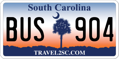 SC license plate BUS904