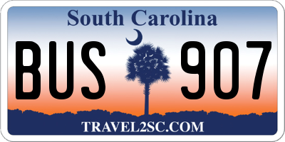 SC license plate BUS907