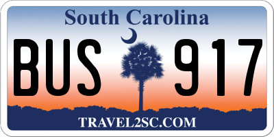 SC license plate BUS917