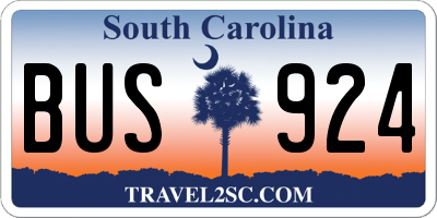 SC license plate BUS924