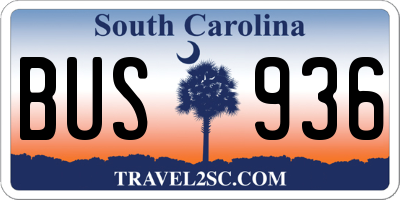 SC license plate BUS936