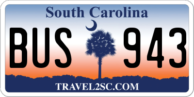 SC license plate BUS943