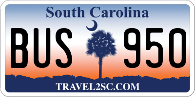 SC license plate BUS950