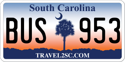 SC license plate BUS953