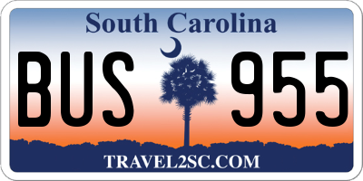 SC license plate BUS955