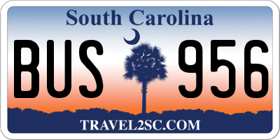 SC license plate BUS956