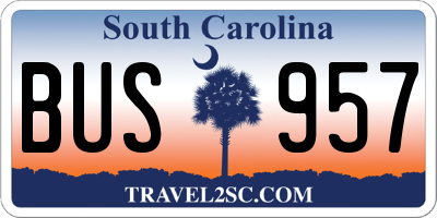 SC license plate BUS957