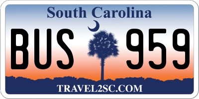 SC license plate BUS959