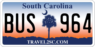 SC license plate BUS964