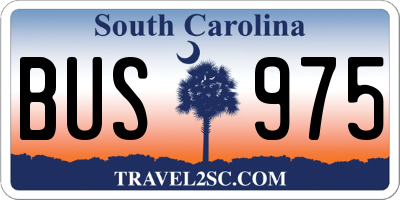 SC license plate BUS975