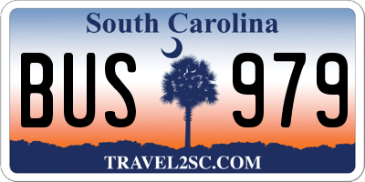 SC license plate BUS979