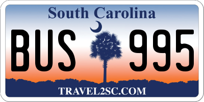 SC license plate BUS995