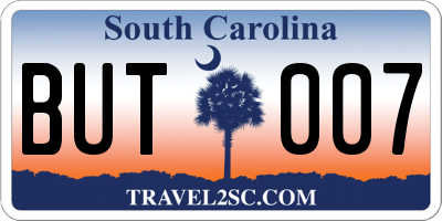 SC license plate BUT007
