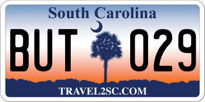 SC license plate BUT029