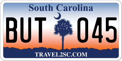 SC license plate BUT045