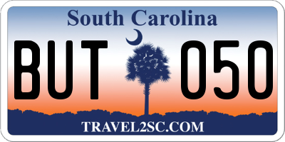 SC license plate BUT050