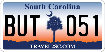 SC license plate BUT051
