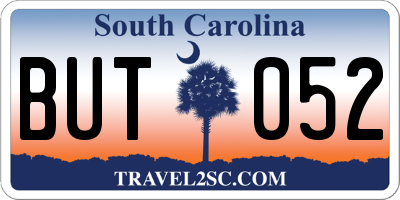 SC license plate BUT052