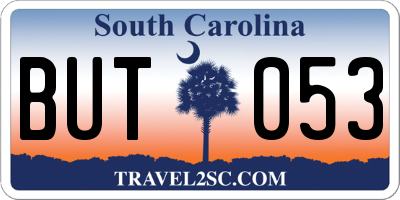 SC license plate BUT053
