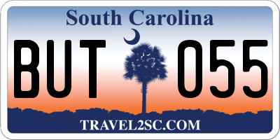 SC license plate BUT055