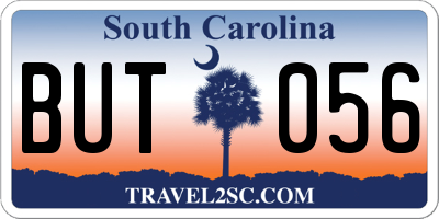 SC license plate BUT056