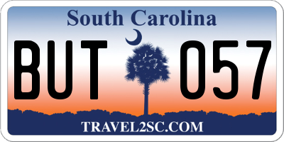 SC license plate BUT057