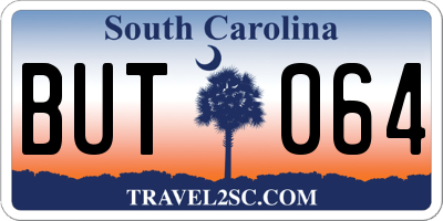 SC license plate BUT064