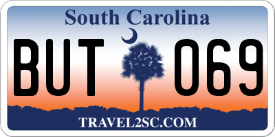 SC license plate BUT069