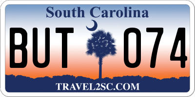 SC license plate BUT074