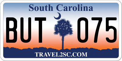 SC license plate BUT075