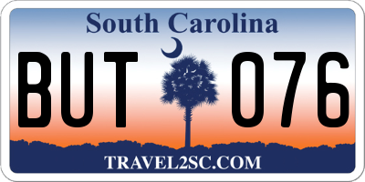SC license plate BUT076