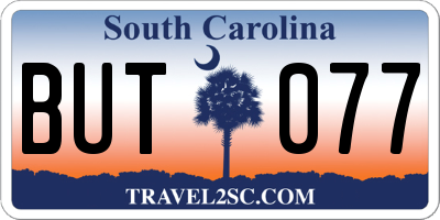 SC license plate BUT077
