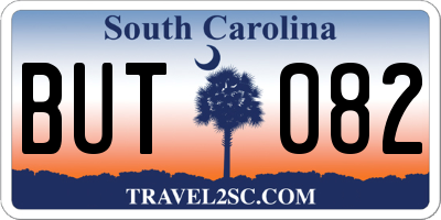 SC license plate BUT082