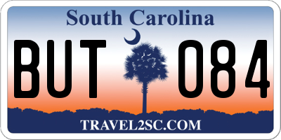 SC license plate BUT084